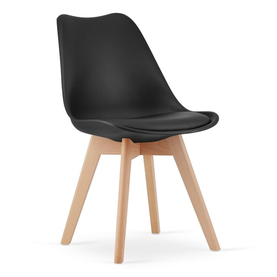 Krzesło MARK - czarne / naturalne nogi Leobert