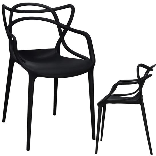 Krzesło Matrix loftowe do jadalni, kuchni, biura nowoczesne czarne Springos