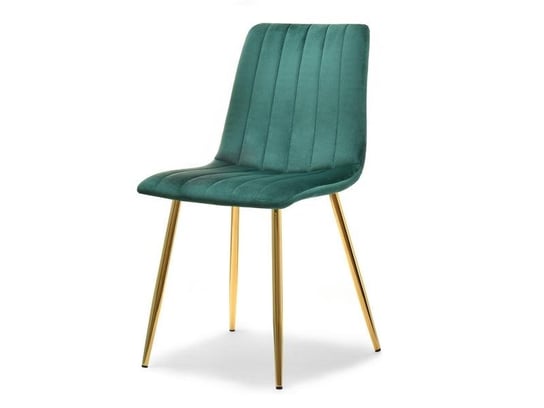 krzesło megan zielony welur, podstawa złoty MEBEL-PARTNER