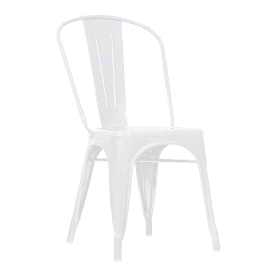Krzesło metalowe ogrodowe retro mocne białe 30,4x30,5x85 BEGRYF