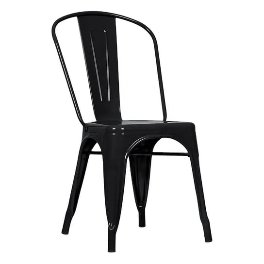 Krzesło metalowe ogrodowe retro mocne czarne 30,4x30,5x85 BEGRYF