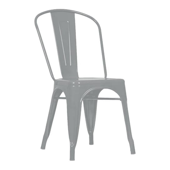 Krzesło metalowe ogrodowe retro mocne srebrno szare 30,4x30,5x85 BEGRYF