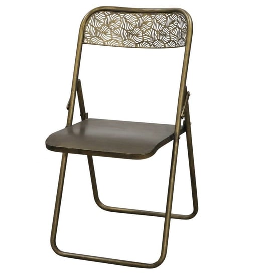 Krzesło Metalowe Składane Antyczne Złoto 2 Szt. MIA home