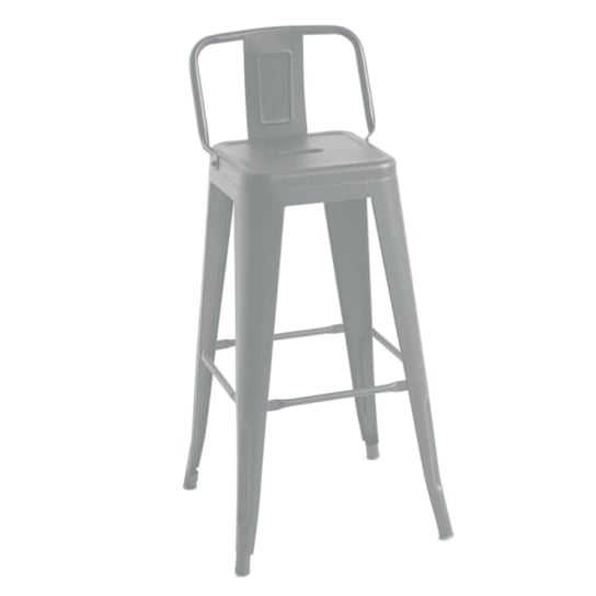 Krzesło metalowe z oparciem stołek barowy srebrno szary 43x30,5x97 BEGRYF