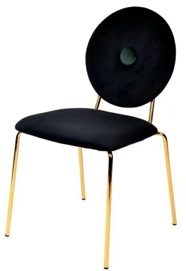 Krzesło MIA HOME Button, czarne, 44x54x78 cm MIA home