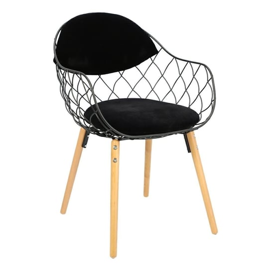 Krzesło MIA HOME Cage, czarne, 53x59x80 cm MIA home