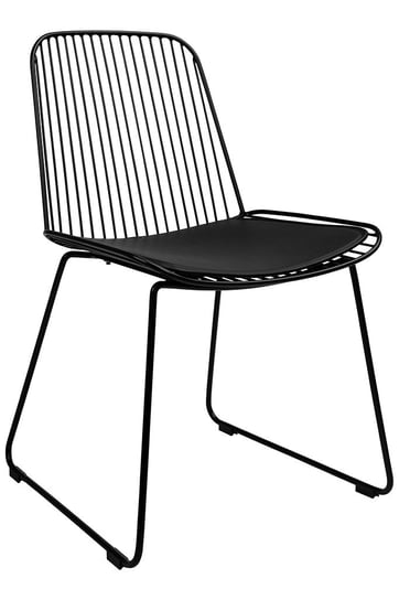 Krzesło MILES czarne - metal, ekoskóra King Home