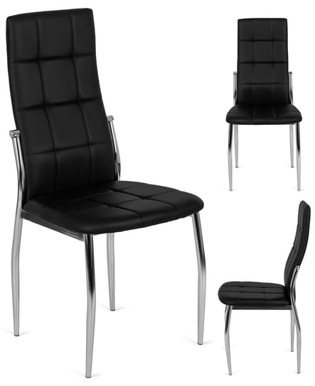 Krzesło MOLLY Czarne Tapicerowane Salonu Jadalni Meble Makarowski