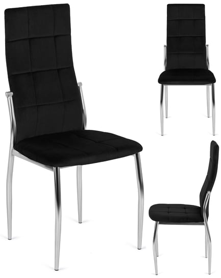 Krzesło MOLLY Czarne Welur do Salonu Jadalni Loft Meble Makarowski