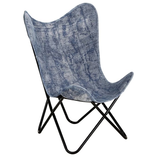 Krzesło motyl, niebieskie, płótno vidaXL