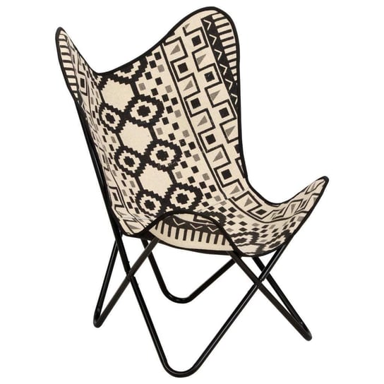 Krzesło motyl z nadrukiem, płótno vidaXL