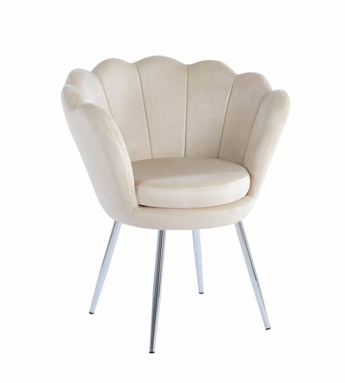 Krzesło muszelka Fiona VIC beżowy/nogi srebrne Intesi