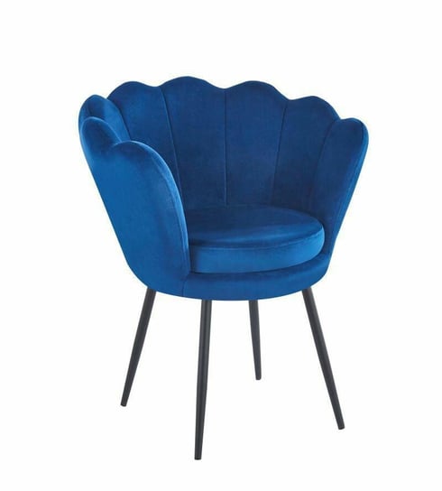 Krzesło muszelka Fiona VIC niebieski/nogi czarne Intesi