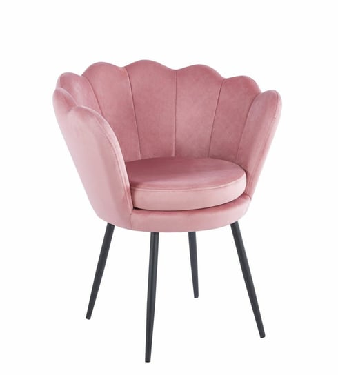 Krzesło muszelka Fiona VIC różowy jasny/nogi czarne Intesi