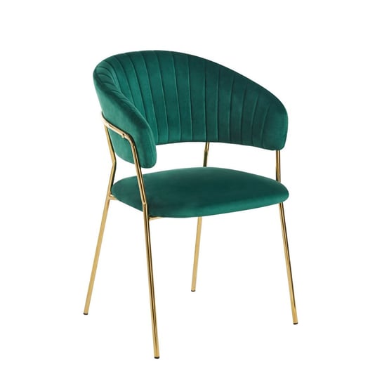 Krzesło na złotych nogach tapicerowane zielone K4-ZA Inna marka