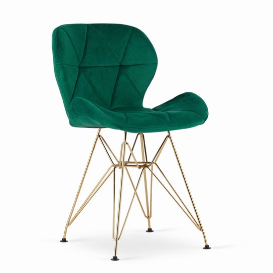Krzesło NEST - aksamit zielony / nogi złote Leobert