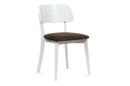Krzesło nowoczesne białe drewniane brąz VINIS Konsimo