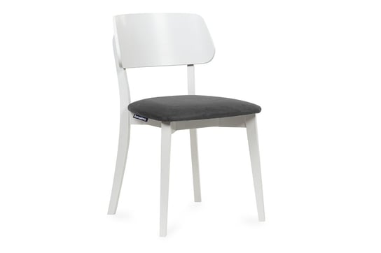 Krzesło nowoczesne białe drewniane szary VINIS Konsimo