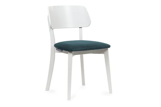 Krzesło nowoczesne białe drewniane turkus VINIS Konsimo
