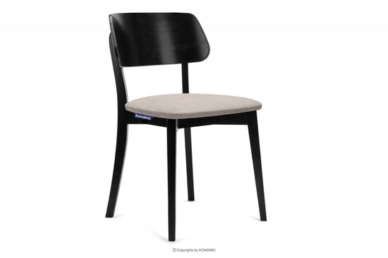 Krzesło nowoczesne czarne drewniane beż VINIS Konsimo Konsimo