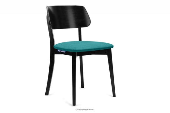 Krzesło nowoczesne czarne drewniane turkus VINIS Konsimo Konsimo