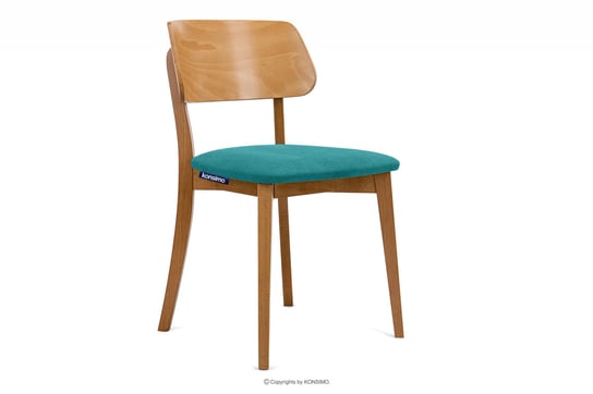 Krzesło nowoczesne drewniane dąb turkusowe VINIS Konsimo Konsimo