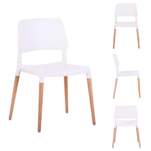 Krzesło Nowoczesne Drewniane Nogi Tarcento Białe Nuforma