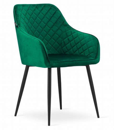 Krzesło NUGAT - aksamit ciemna zieleń / nogi czarne Leobert