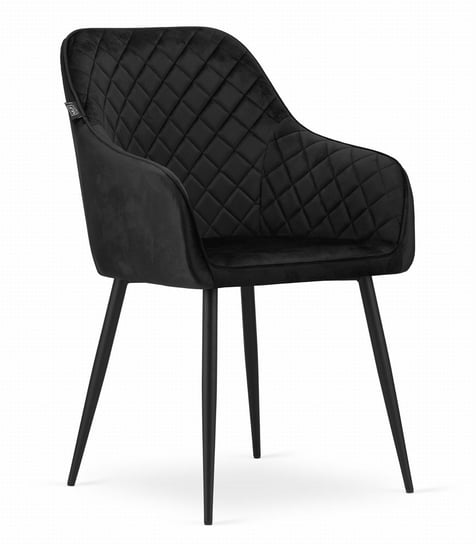 Krzesło NUGAT - aksamit czarny / nogi czarne Leobert