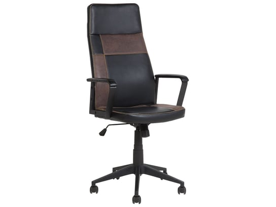 Krzesło obrotowe BELIANI Deluxe, czarno-brązowe, 117-126x64x64 cm Beliani