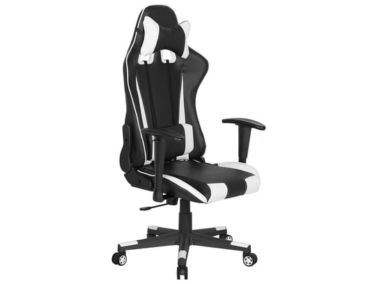 Krzesło obrotowe BELIANI Racer, czarno-białe, 135x71x71 cm Beliani