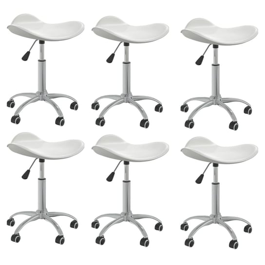 Krzesło obrotowe do jadalni, białe, 44x44x(46-57)  / AAALOE Inna marka