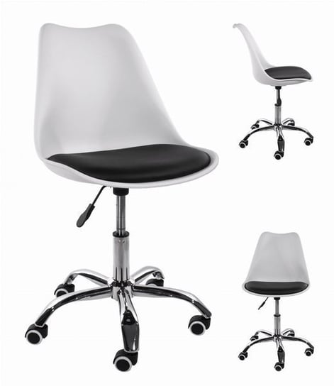 Krzesło obrotowe MUFART FEMA, biało-czarne, 91,5x48x43 cm MUFART