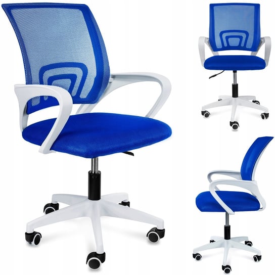 KRZESŁO OBROTOWE SMART niebieskie fotel na kółkach do biurka JUMI