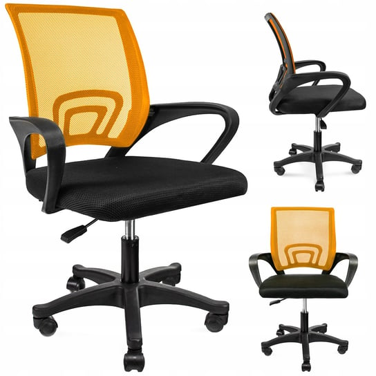 KRZESŁO OBROTOWE SMART pomarańczowe fotel na kółkach do biurka JUMI
