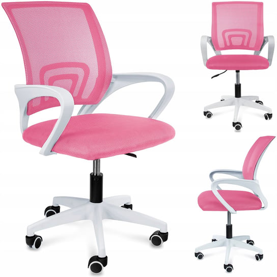 KRZESŁO OBROTOWE SMART różowe fotel na kółkach do biurka JUMI