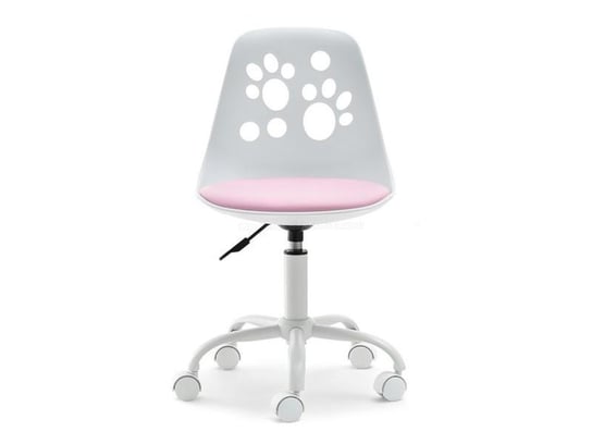 Krzesło Obrotowe Z Regulacją Dla Dziewczynki Foot Biało - Różowy MEBEL-PARTNER