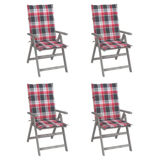 Krzesło ogrodowe akacjowe z poduszką, szare, 57x69 / AAALOE Inna marka