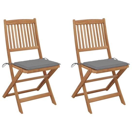Krzesło ogrodowe akacjowe z poduszkami, składane,  / AAALOE Inna marka