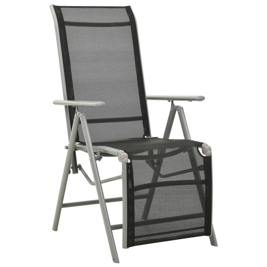 Krzesło ogrodowe aluminiowe, czarno-srebrne, 58,5x / AAALOE Inna marka