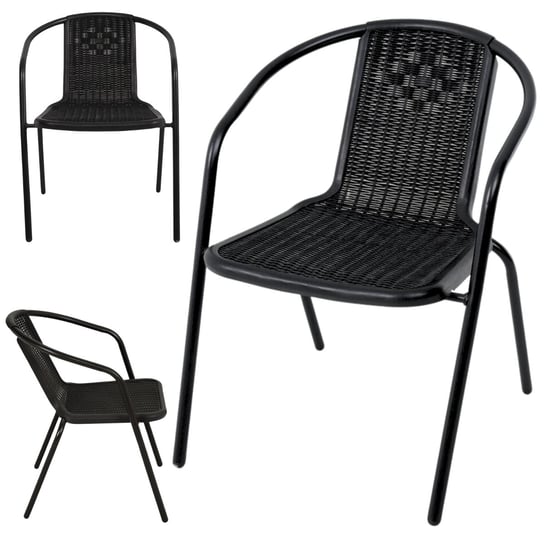 Krzesło ogrodowe bakonowe lekkie czarne Zolta
