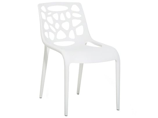 Krzesło ogrodowe BELIANI MORGAN, białe, 47x51x80 cm Beliani