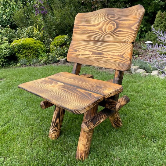 Krzesło ogrodowe drewniane Przypalanie + Impregnacja 60x65x90cm GRILLPAL