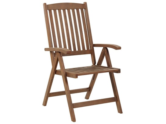 Krzesło ogrodowe drewno akacjowe ciemne AMANTEA Beliani