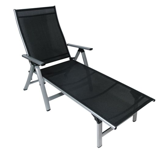 Krzesło ogrodowe LONDON - 5  pozycji - kolor srebrno + czarne sun garden