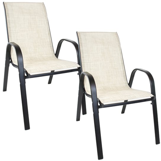 krzesło ogrodowe metalowe beżowe 2 sztuki Zolta