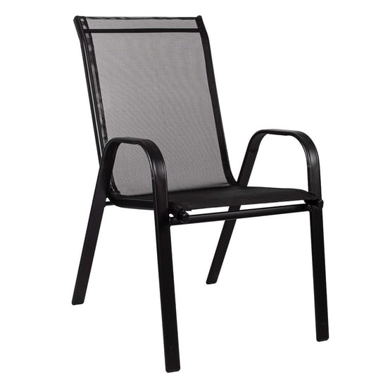 Krzesło ogrodowe metalowe czarne na balkon Springos