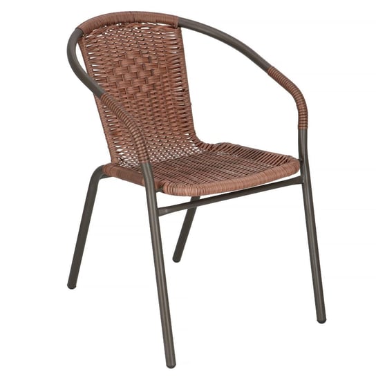 Krzesło ogrodowe metalowe na balkon brązowe Springos