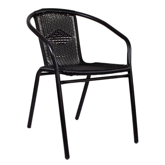 Krzesło ogrodowe metalowe na balkon czarne Springos