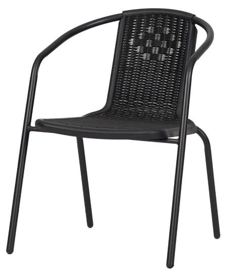 Krzesło ogrodowe metalowe z oparciem w kolorze czarnym Zolta